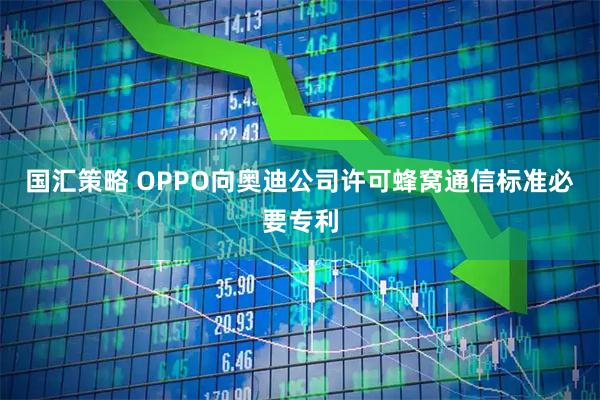 国汇策略 OPPO向奥迪公司许可蜂窝通信标准必要专利